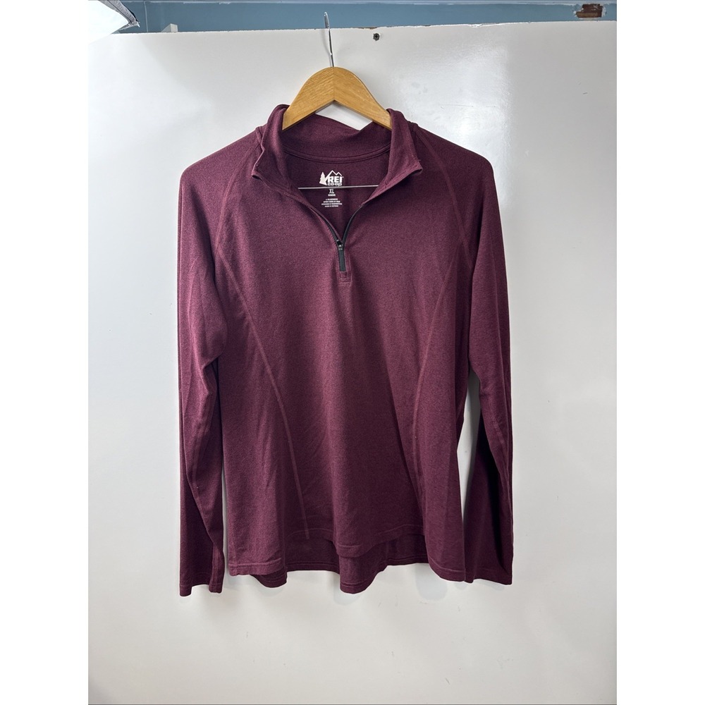 REI Co-op 1/4 Zip Stretch Tech Shirt Women's XL Red Pullover Outdoors Hiking